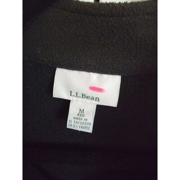 L. L. Bean M Fleece Jacket Women Size M‎ Black Long Sleeve Pockets Button Up - Picture 4 of 5